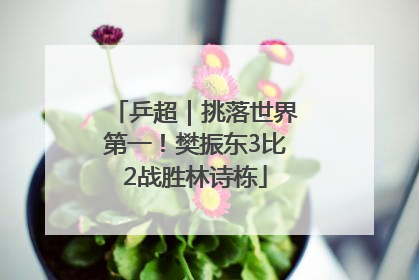 乒超｜挑落世界第一！樊振东3比2战胜林诗栋